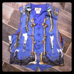 Authentic Hermes Silk Equestrian Vest